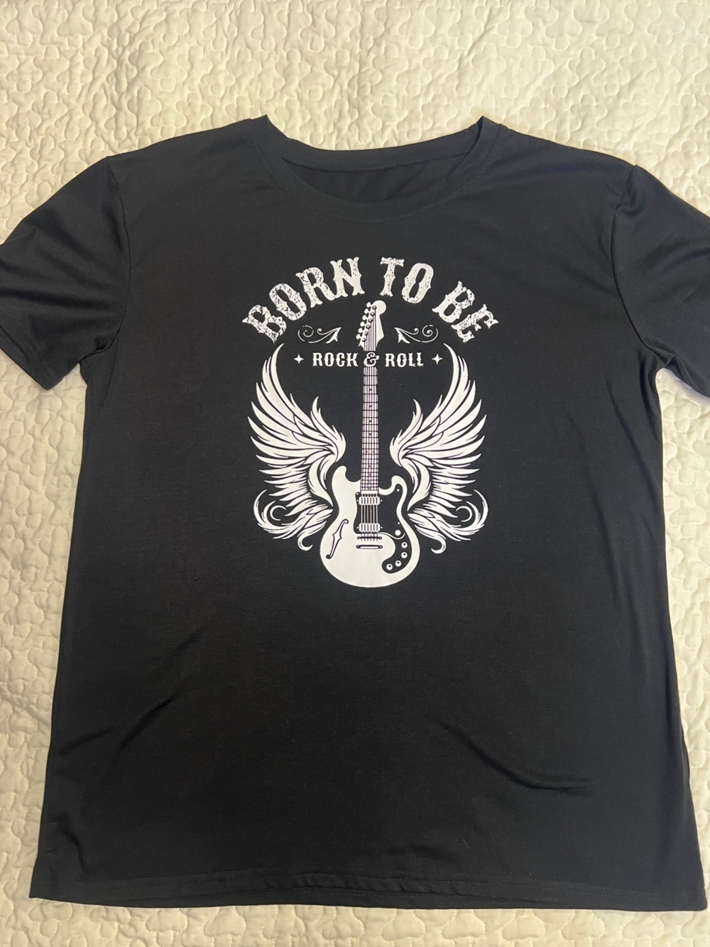 Born to Be Rock & Roll Graphic Tee - Black